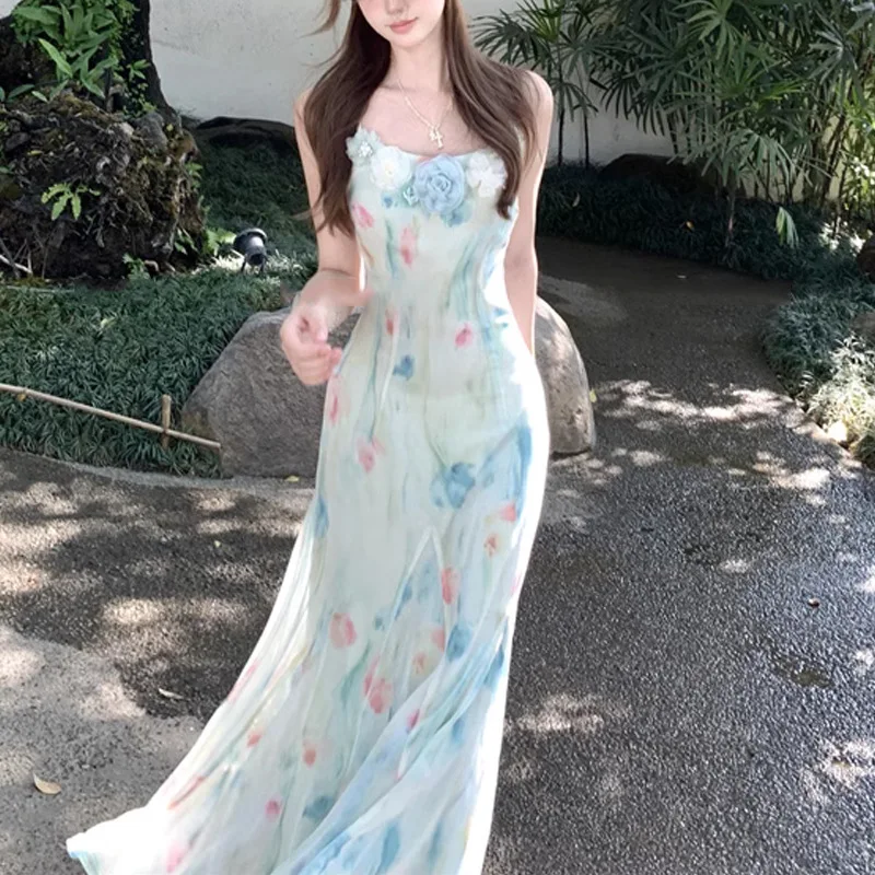 French Vintage Floral Midi Dress - Kawaii Sweet Y2k японское платье миди