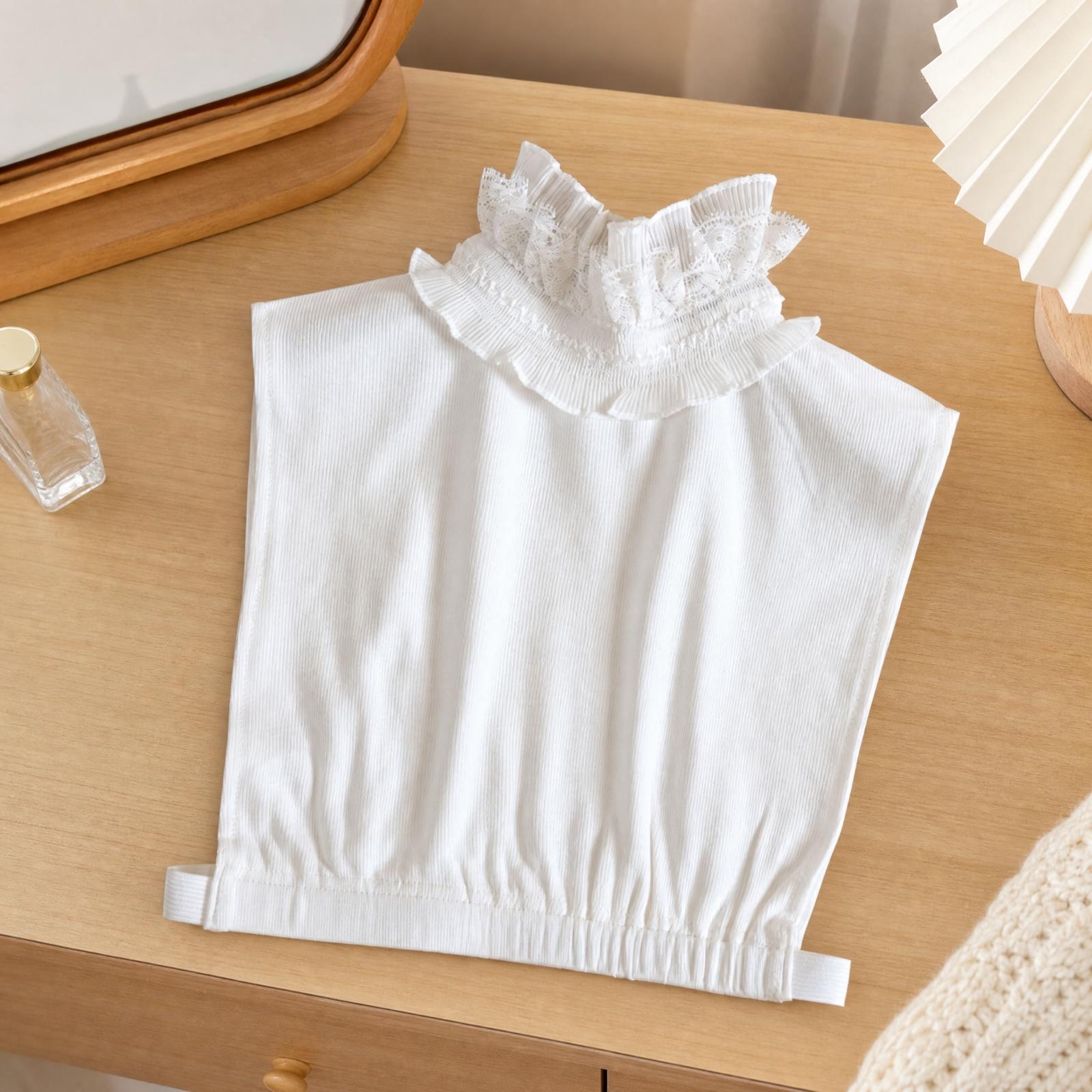 Tops - Женский вязаный воротник-стойка из искусственного материала,