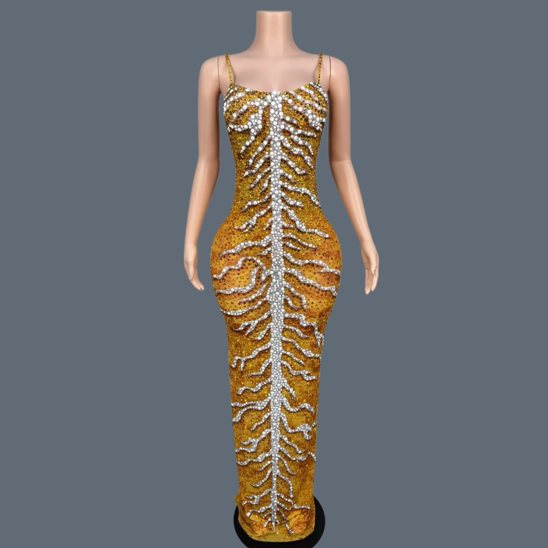 Sparkly Rhinestone Club Party Dress - Роскошное блестящее платье из спандекса с