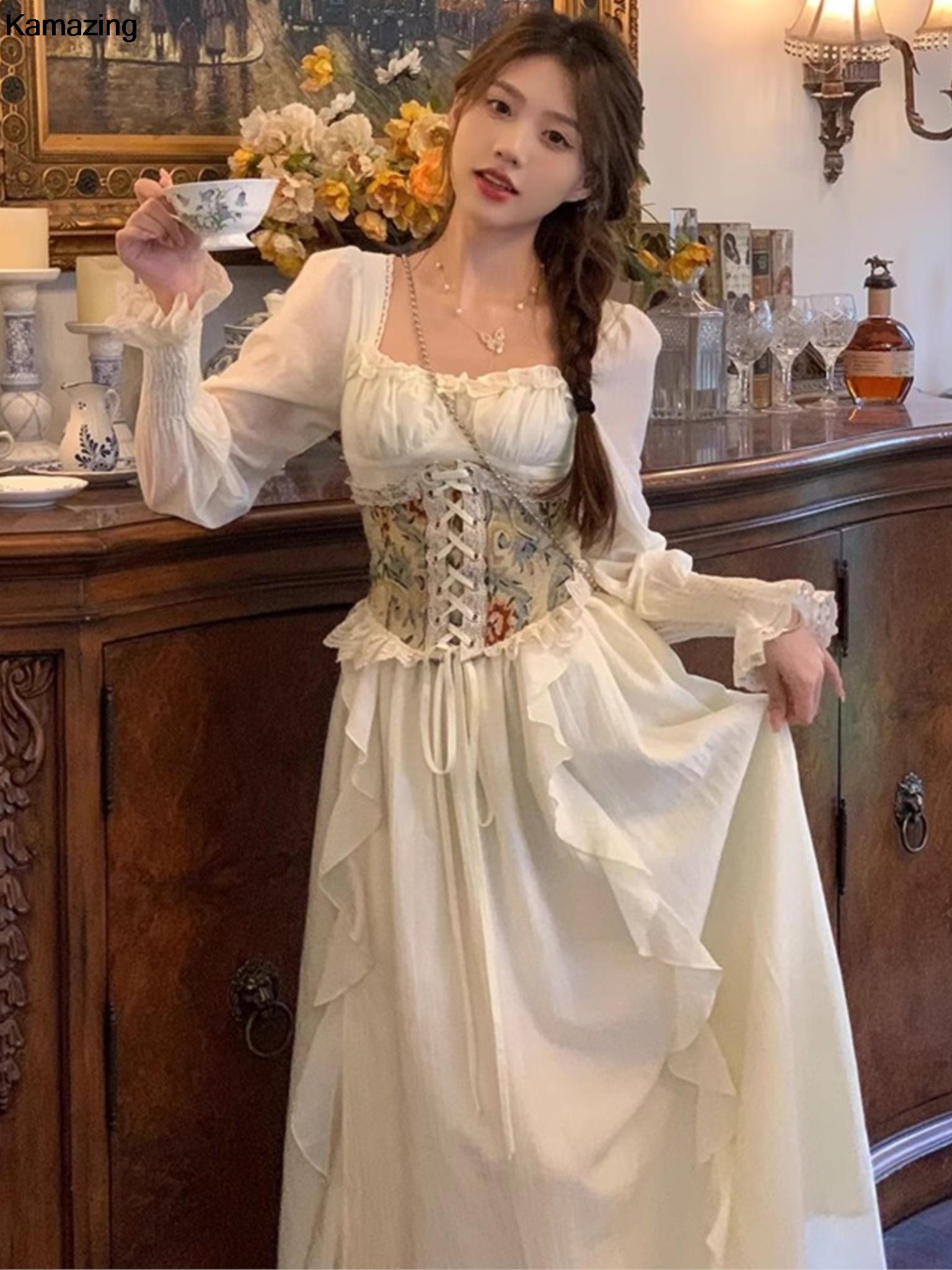 Женское платье-корсет средней  – обзор и цена French Vintage Floral Midi Dress