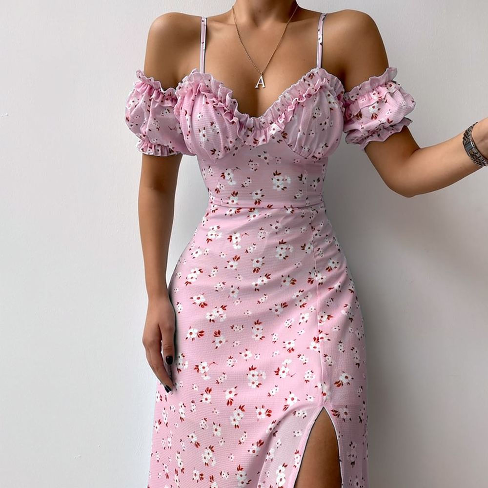 Женское летнее платье с цветоч – обзор и цена French Vintage Floral Midi Dress