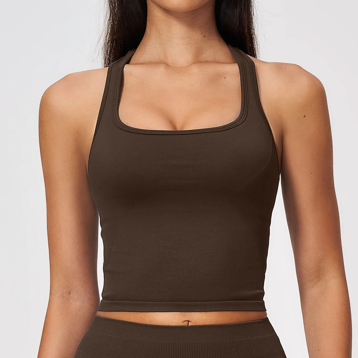 Женский бесшовный спортивный б – обзор и цена Seamless Ribbed Workout Tank Top
