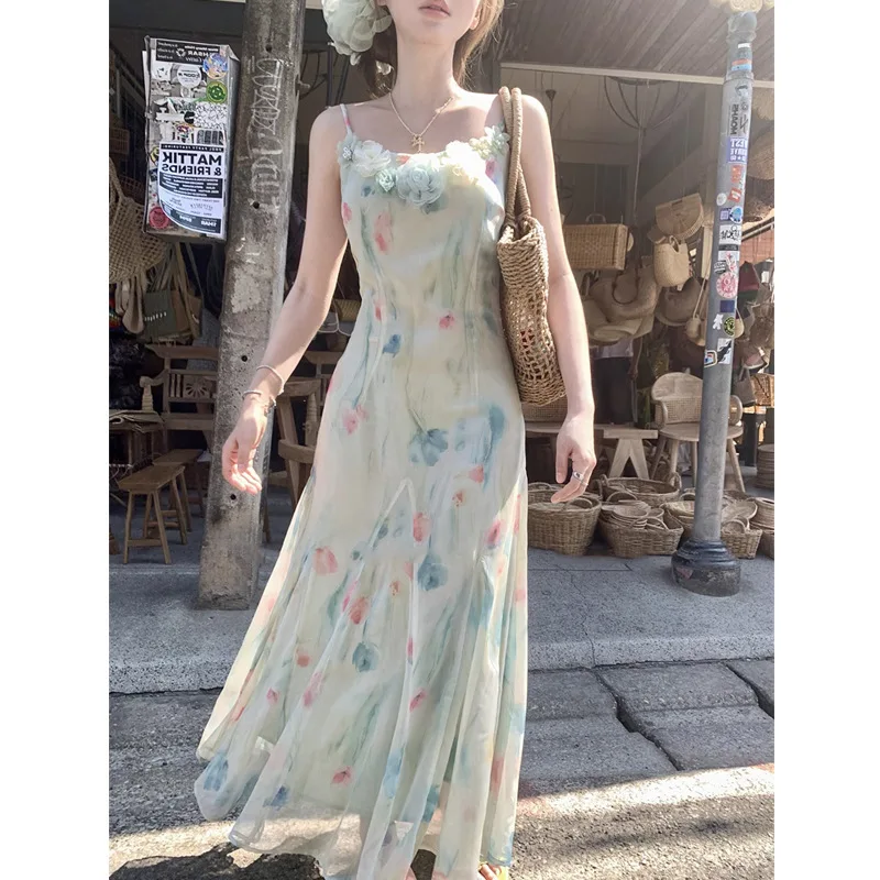 Kawaii Sweet Y2k японское плат – обзор и цена French Vintage Floral Midi Dress