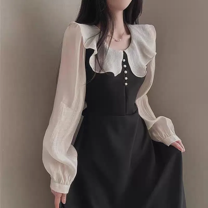 Платья с длинным рукавом, женс – обзор и цена French Vintage Floral Midi Dress